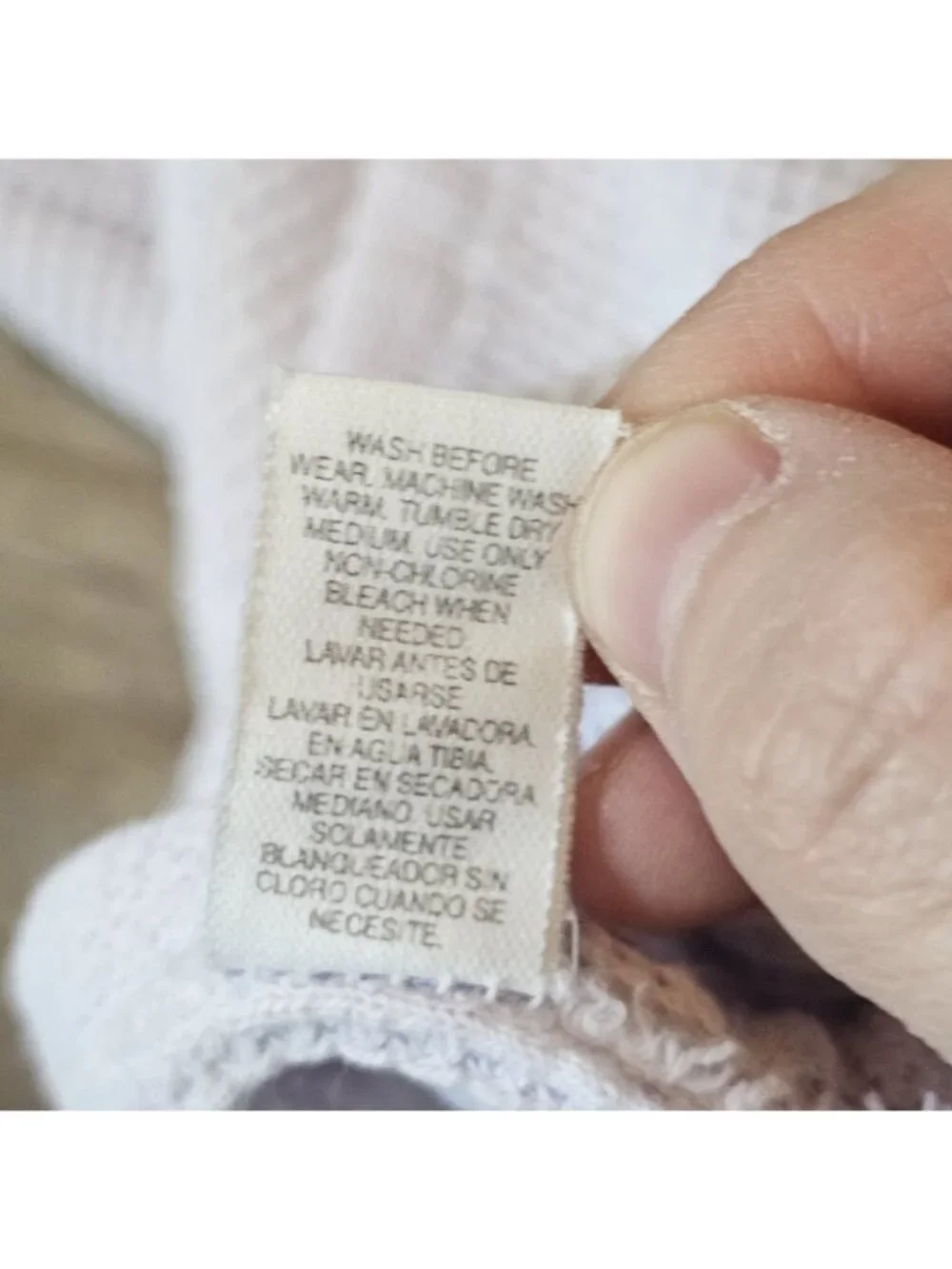 VTG Carters Baby Blanket Thermal Waffle Weave Cotton‎ Offwhite Made USA 26 X 33